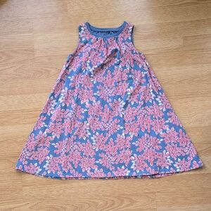 Tea Collection Blue and Pink Leaf Dress